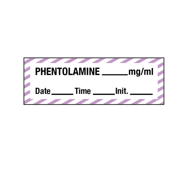 Tape, Phentolamine 1/2" x 500" White w/Violet stripes & Black